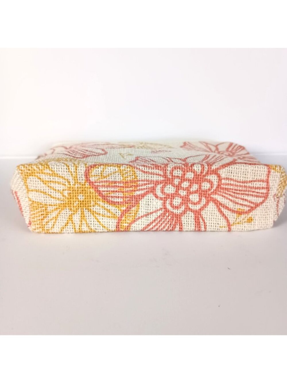 Simple Jumo Floral Jute Cosmetic Bag Eco Friendly Makeup Pouch Organizer - Picture 2 of 9